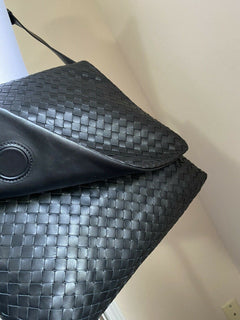 Neue 3000 $ Bottega Veneta Leder Messenger Schultertasche Schwarz 577538 Italien