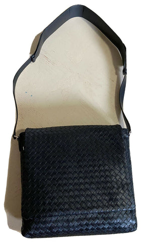 New $3000 Bottega Veneta Leather Messenger Shoulder Bag Black 577538 Italy