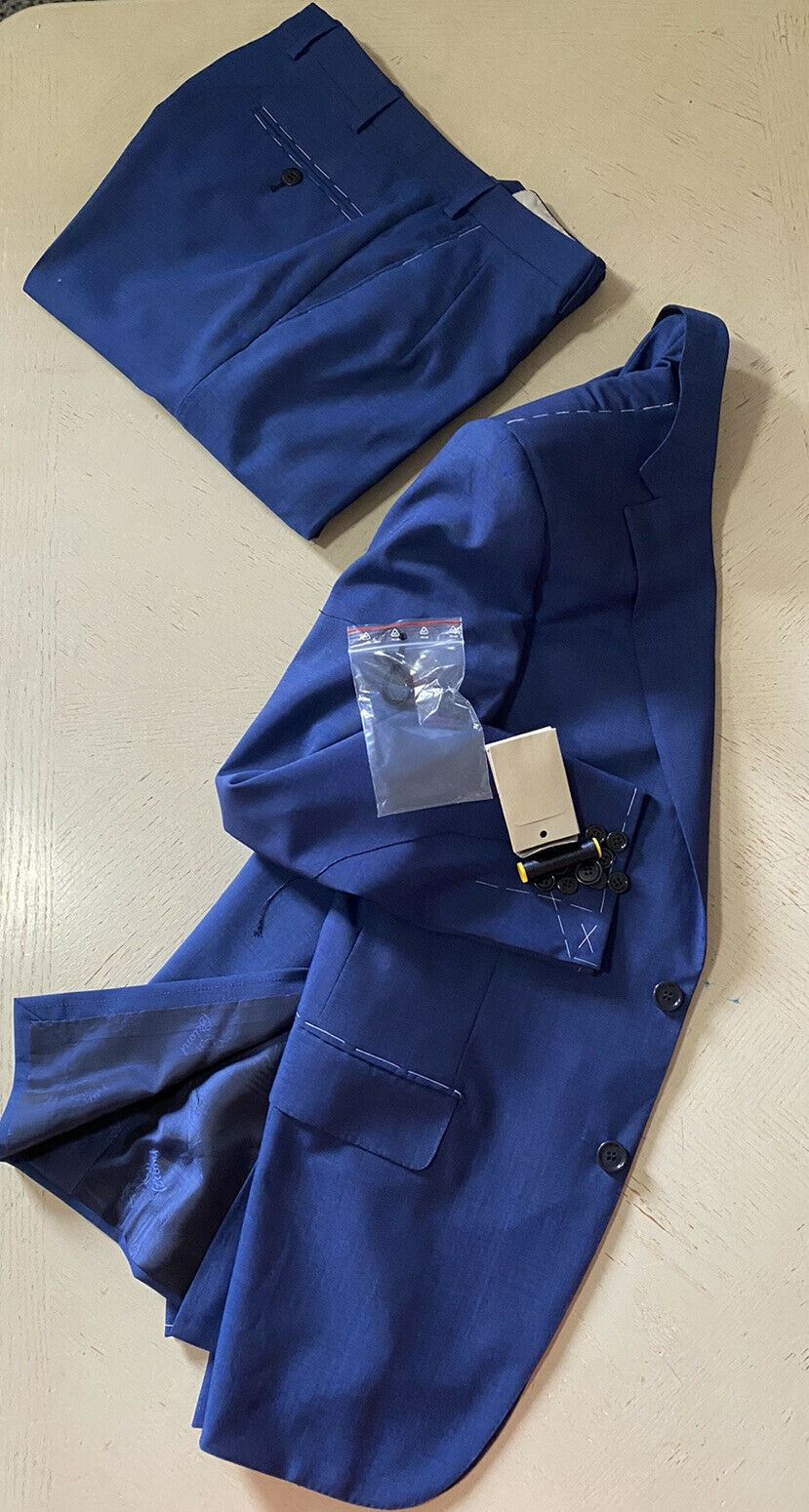 New $5500 Brioni Men’s Classic Wool Suit Royal Blue 38R US/48 Eu Italy