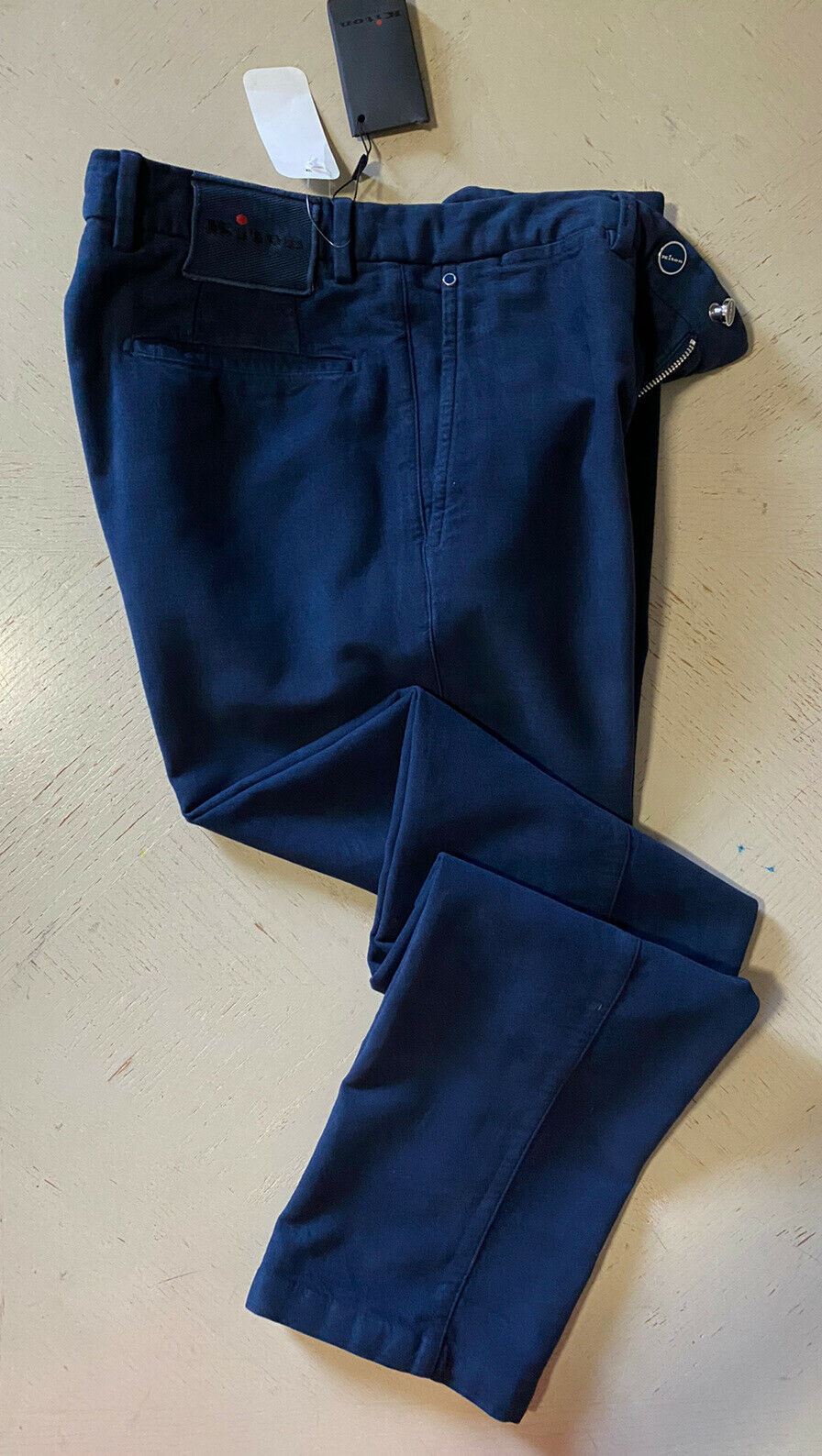 NWT $1395 Kiton Men Cotton Cashmere Pants Navy 32 US ( 48 Eu ) Italy