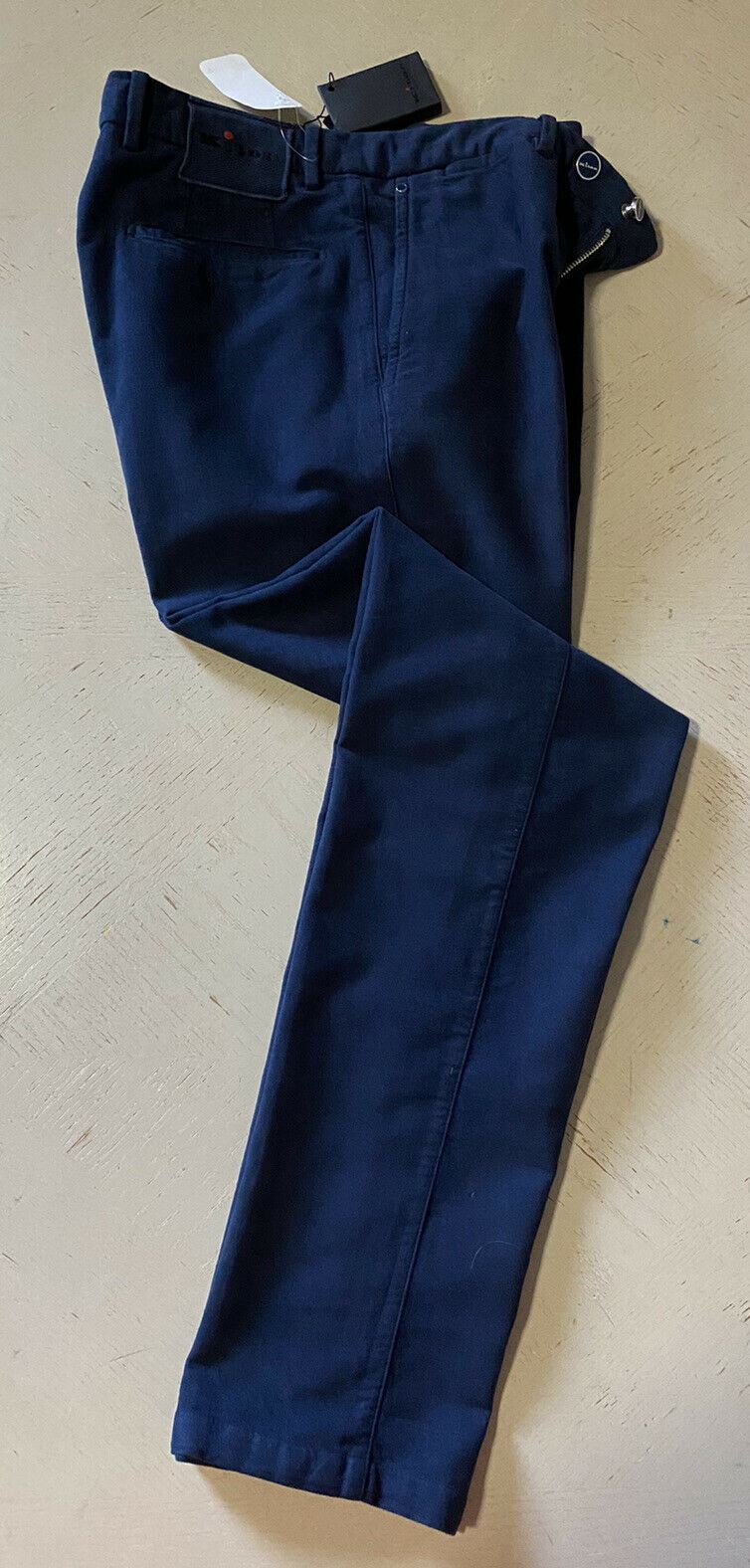 NWT $1395 Kiton Men Cotton Cashmere Pants Navy 32 US ( 48 Eu ) Italy