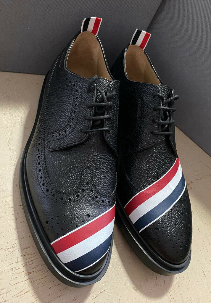 NIB 790 $ Thom Browne Herren-Derby-Schuhe aus Kieselleder, Schwarz, 10 US/43 Eu Ita