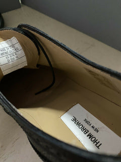 NIB 790 $ Thom Browne Herren-Derby-Schuhe aus Kieselleder, Schwarz, 10 US/43 Eu Ita