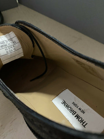 NIB $790 Thom Browne Men Pebbled Leather Derby Shoes Shoes Black 10 US/43 Eu Ita