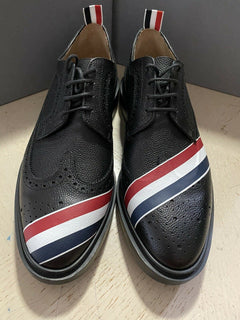 NIB 790 $ Thom Browne Herren-Derby-Schuhe aus Kieselleder, Schwarz, 10 US/43 Eu Ita