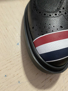 NIB 790 $ Thom Browne Herren-Derby-Schuhe aus Kieselleder, Schwarz, 10 US/43 Eu Ita