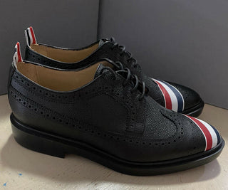 NIB 790 $ Thom Browne Herren-Derby-Schuhe aus Kieselleder, Schwarz, 10 US/43 Eu Ita