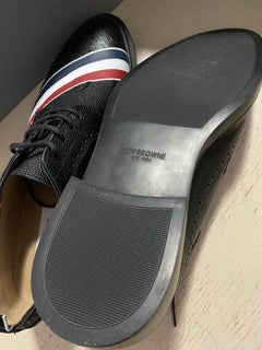 NIB 790 $ Thom Browne Herren-Derby-Schuhe aus Kieselleder, Schwarz, 10 US/43 Eu Ita