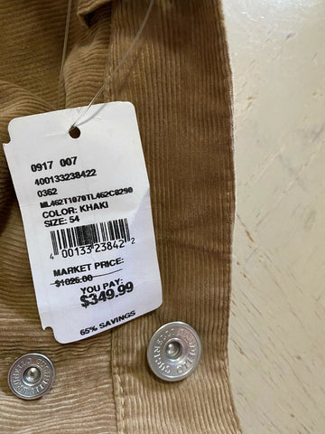 NWT $1025 Brunello Cucinelli Men Corduroy Velvet Pants Khaki 38 US/54 Eu Italy