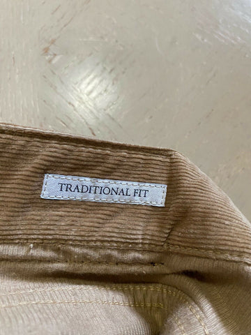 NWT $1025 Brunello Cucinelli Men Corduroy Velvet Pants Khaki 38 US/54 Eu Italy