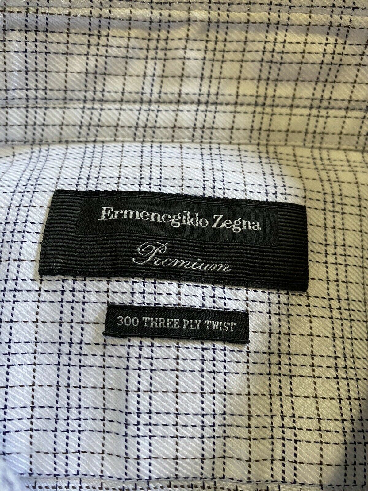 750 $ Ermenegildo Zegna Premium Hemd Weiß 41/16 Hergestellt in der Schweiz
