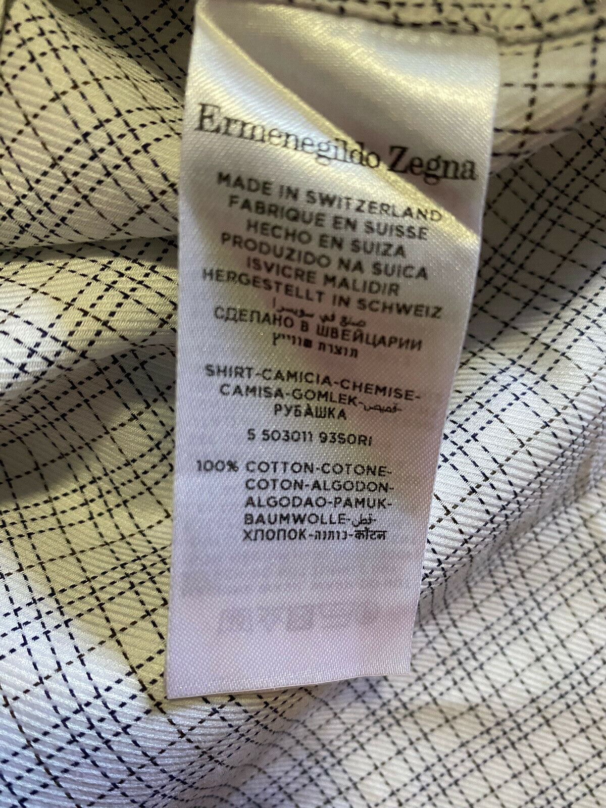 $750 Классическая рубашка Ermenegildo Zegna Premium Белая 41/16 Сделано в Швейцарии