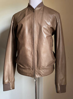 $5245 Brunello Cucinelli Herren Lederjacke Mantel DK Braun Größe XL
