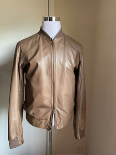 $5245 Brunello Cucinelli Herren Lederjacke Mantel DK Braun Größe XL
