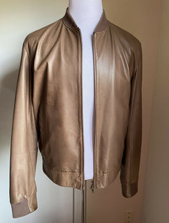 $5245 Brunello Cucinelli Herren Lederjacke Mantel DK Braun Größe XL