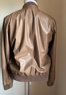 $5245 Brunello Cucinelli Herren Lederjacke Mantel DK Braun Größe XL