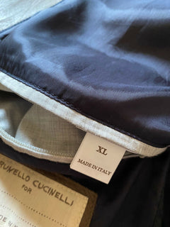 $5245 Brunello Cucinelli Herren Lederjacke Mantel DK Braun Größe XL