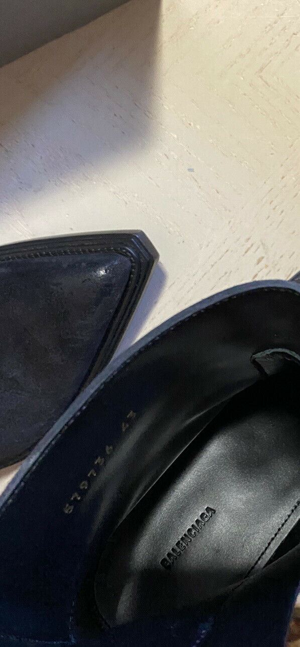 New $1090 Balenciaga Men Santing Suede Western Boot Shoes Black 10 US/43 Eu Ita