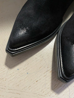 Neu $ 1090 Balenciaga Herren Santing Wildleder Westernstiefel Schuhe Schwarz 10 US/43 Eu Ita