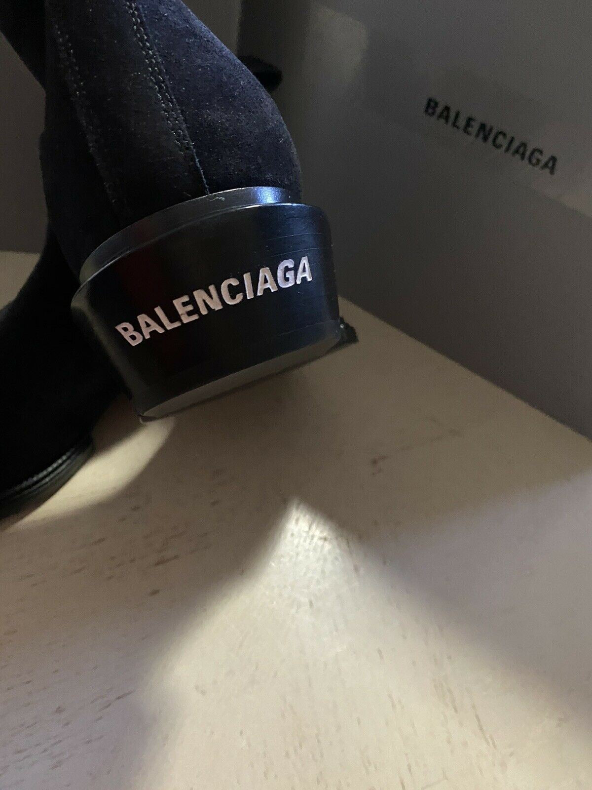 New $1090 Balenciaga Men Santing Suede Western Boot Shoes Black 10 US/43 Eu Ita