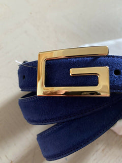 Neuer 890 $ Gucci Herren-Wildleder-GG-Gürtel Navy 110/44 Italien