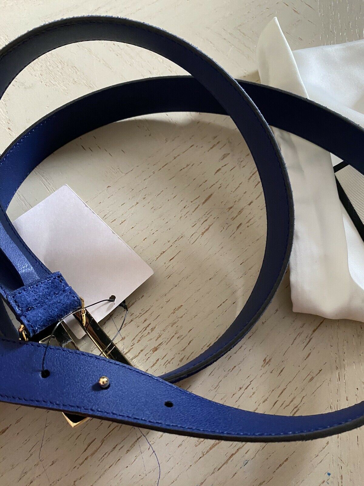 New $890 Gucci Mens Suede GG Belt Navy 110/44 Italy