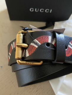 Neues Gucci Herren Shangal Schlangenleder Schwarz 115/46 Italien