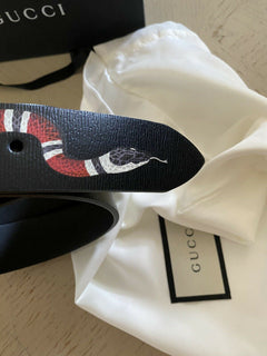 Neues Gucci Herren Shangal Schlangenleder Schwarz 115/46 Italien