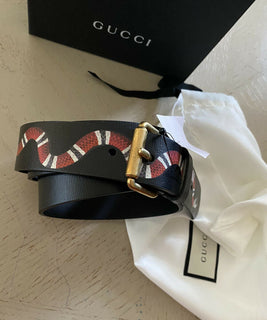 Neues Gucci Herren Shangal Schlangenleder Schwarz 115/46 Italien