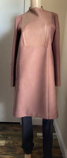 5850 $ Gucci Damen-Mantel aus Wolle/Leder, Lila, Größe 12 US/46, Italien