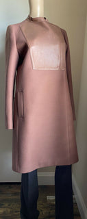 5850 $ Gucci Damen-Mantel aus Wolle/Leder, Lila, Größe 12 US/46, Italien