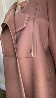 5850 $ Gucci Damen-Mantel aus Wolle/Leder, Lila, Größe 12 US/46, Italien