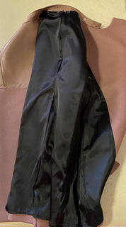 5850 $ Gucci Damen-Mantel aus Wolle/Leder, Lila, Größe 12 US/46, Italien
