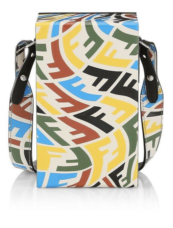 New Fendi Mini Logo FF Leather Crossbody Bag Shoulder Bag Multicolor