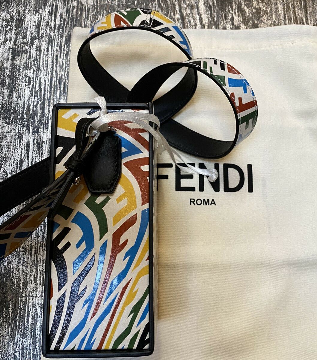 Neue Fendi Mini Logo FF Leder Umhängetasche Umhängetasche Mehrfarbig