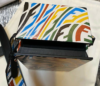 New Fendi Mini Logo FF Leather Crossbody Bag Shoulder Bag Multicolor