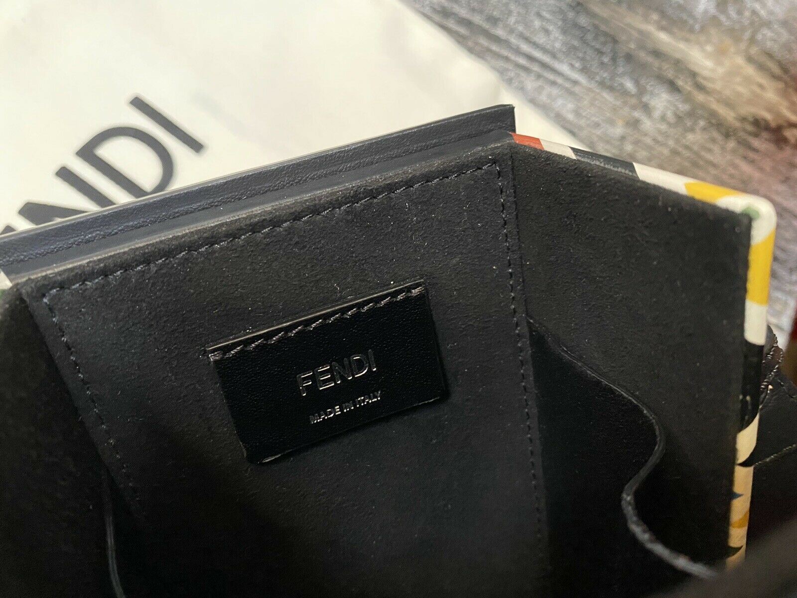 New Fendi Mini Logo FF Leather Crossbody Bag Shoulder Bag Multicolor