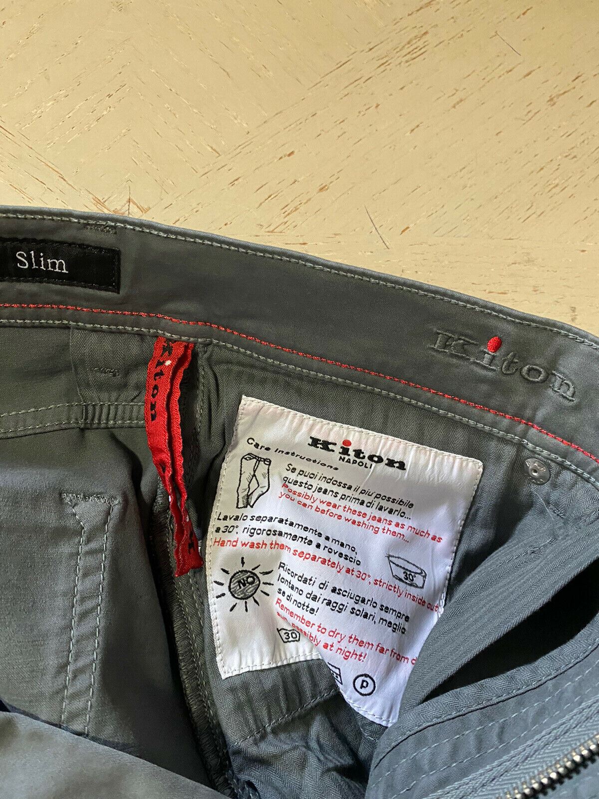NWT $1102 Мужские зауженные джинсы Kiton серые 34 США (50 ЕС) Италия