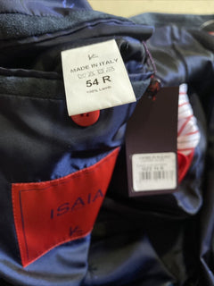 Neu mit Etikett: 4995 $ Isaia Herren-Blazer aus Seiden-Wildleder, Sportmantel, Marineblau, 44R US/54R Eu