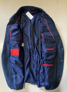Neu mit Etikett: 4995 $ Isaia Herren-Blazer aus Seiden-Wildleder, Sportmantel, Marineblau, 44R US/54R Eu