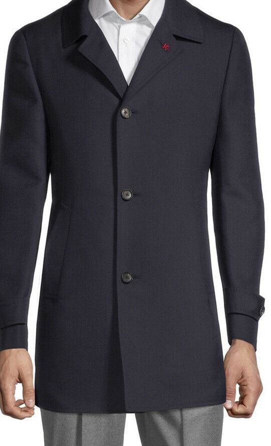 NWT $3995 Isaia Men Single-Breasted Blazer Jacket Coat Navy 44R US/54R Eu