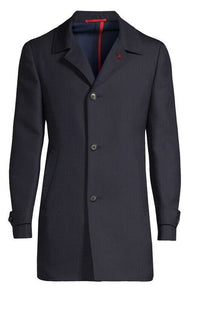 Neu mit Etikett: 3995 $ Isaia Herren-Einreiher-Blazer-Jackenmantel, Marineblau, 44R US/54R Eu