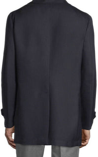 Neu mit Etikett: 3995 $ Isaia Herren-Einreiher-Blazer-Jackenmantel, Marineblau, 44R US/54R Eu