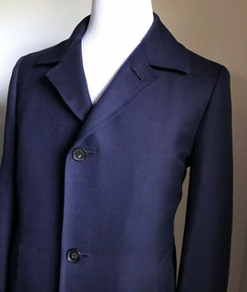 Neu mit Etikett: 3995 $ Isaia Herren-Einreiher-Blazer-Jackenmantel, Marineblau, 44R US/54R Eu