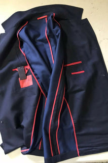 Neu mit Etikett: 3995 $ Isaia Herren-Einreiher-Blazer-Jackenmantel, Marineblau, 44R US/54R Eu