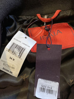 Neuer 5500 $ Isaia Leder Bomberjacke Mantel Braun 44 US/54 Eu Italien