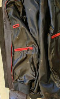Neuer 5500 $ Isaia Leder Bomberjacke Mantel Braun 44 US/54 Eu Italien
