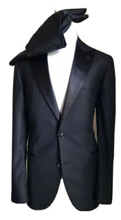 Neu $4490 Brunello Cucinelli Herren-Smokinganzug Schwarz 46R US (56R Euro) Italien