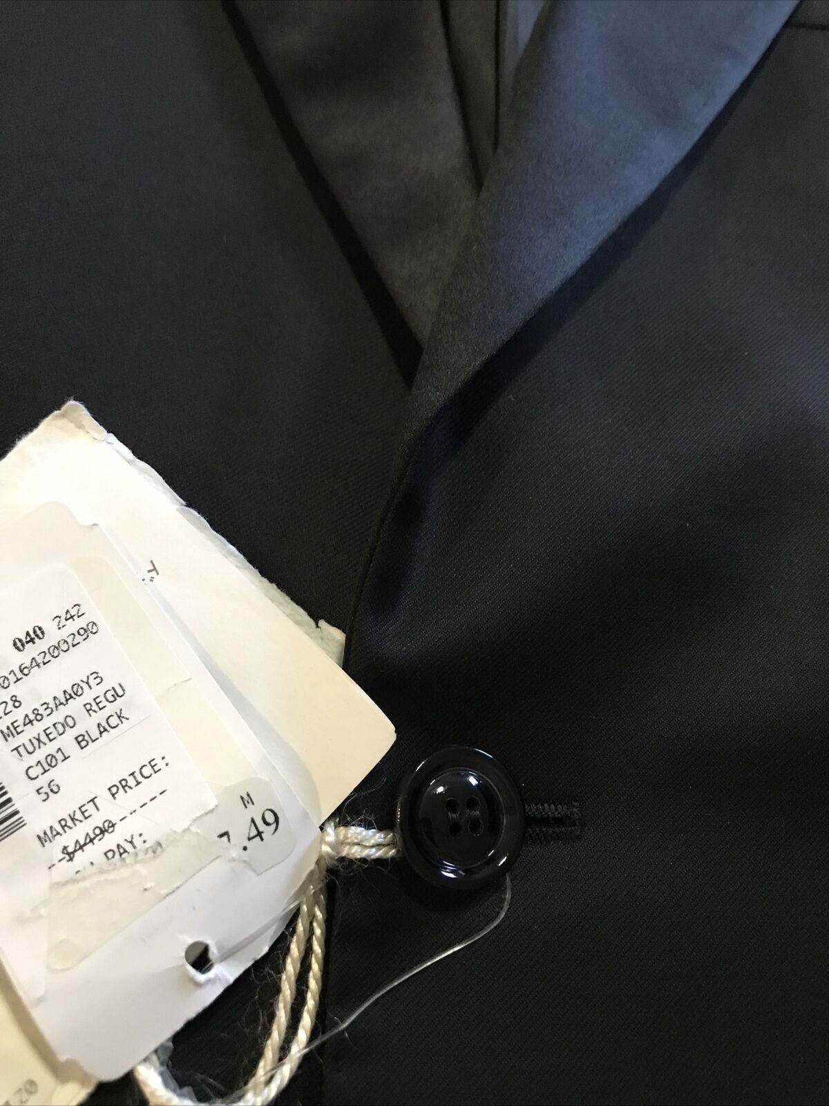 New $4490 Brunello Cucinelli Mens Tuxedo Suit Black 46R US ( 56R Euro) Italy