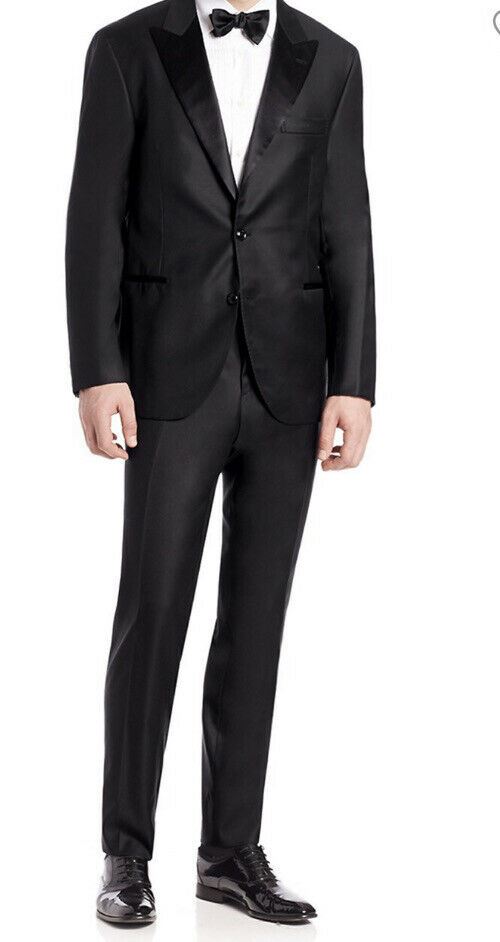 New $4490 Brunello Cucinelli Mens Tuxedo Suit Black 46R US ( 56R Euro) Italy